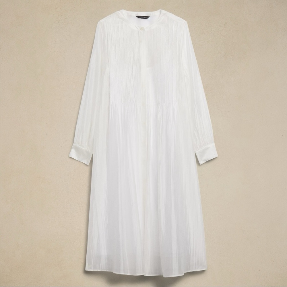 NWT Banana Republic PLEATED ORGANZA MIDI DRESS - Picture 4 of 4